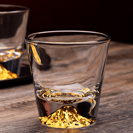 Japanese Whisky Glass Set in Wooden Box, Edo Kiriko Rocks Glass with Mount Fuji Design – image 7