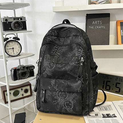 School Backpacks with Graphic Print, Multi Pocket Book Bag for Class and Everyday Use