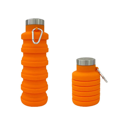 Collapsible Water Bottle, Foldable Silicone Water Bottle with Carabiner for Travel – image 17