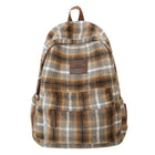 Travel Backpack, Plaid Hiking Backpack for School, Laptop Backpack Book Bag with Large Main Pocket, Rucksack