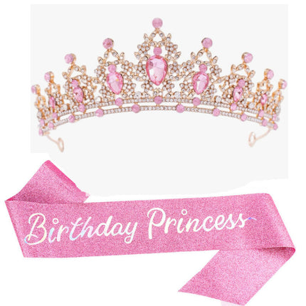 Princess Crown for Girls, Birthday Crown with Birthday Sash – image 8
