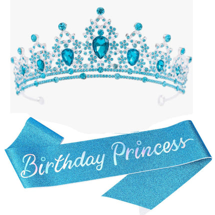 Princess Crown for Girls, Birthday Crown with Birthday Sash – image 12