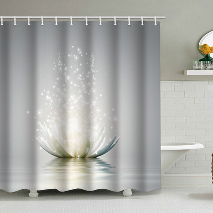 Shower Curtain with Hooks, Water Resistant Nature Bathtub Curtain – image 15