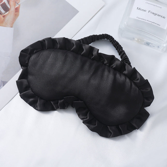Sleep Mask for Women, Satin Eye Mask for Sleeping with Ruffle Edge