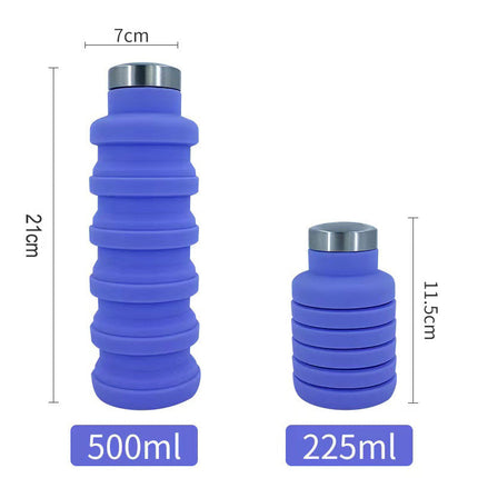 Collapsible Water Bottle, Foldable Silicone Water Bottle with Carabiner for Travel – image 23