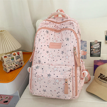 Travel Backpack with Star Pattern, School Backpacks for Students, Water Resistant Book Bag with Padded Straps, Rucksack