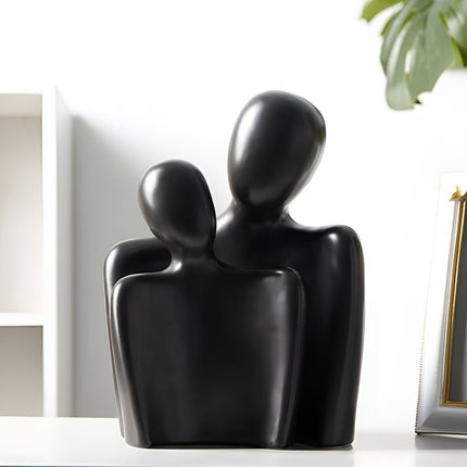 Love Sculpture, Abstract Sculpture of a Hug, Ceramic Sculpture for Modern Home Decor and Office Decor