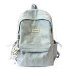 Lightweight Travel Backpack, Striped School Backpacks for Students and Commuters, Casual Book Bag with Side Pockets