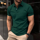 Summer Men's Short Sleeve Polo Shirt with Solid Color Design | Lightweight Comfort for Casual Occasions
