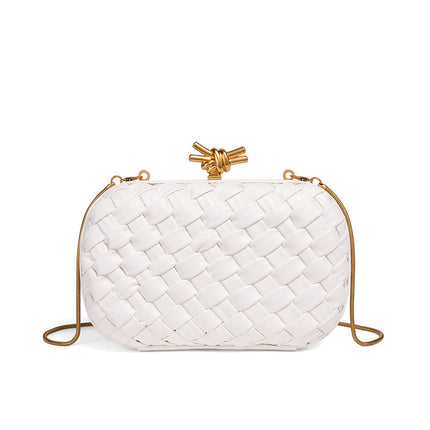 Clutch Purse for Women, Woven Evening Bag with Gold Tone Clasp – image 5