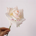 Textured Corner Rose Short Stem - Milk Powder