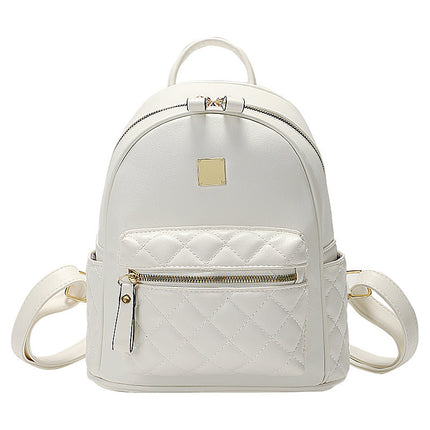 Quilted Faux Leather Backpack Handbag – image 5