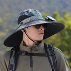 Single Fan Fine Stripes Camouflage Military Green / One size