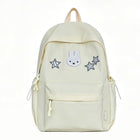 Cute Laptop Backpack with Bunny Embroidery, Water Resistant Backpack, Cartoon Book Bag for School and Casual Outings