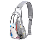 Clear Backpack, Transparent Sling Backpack with Multiple Compartments, Clear Crossbody Bag, Water Resistant Sling Bag