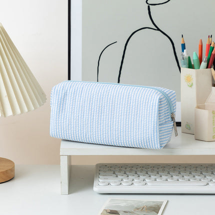 Pencil Case with Zipper, Striped Pencil Bag – image 13