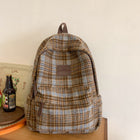 School Backpacks, Plaid Laptop Backpack for Work and Gym, Lightweight Book Bag with Multiple Pockets, Rucksack