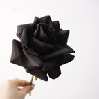 Textured Corner Rose Short Stem - Black