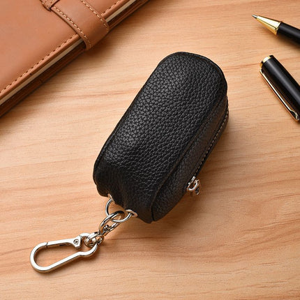 Leather Keychain Coin Pouch, Keychain Wallet with Zipper
