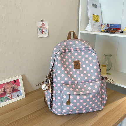 Polka Dot Backpack for School, Water Resistant Laptop Backpack