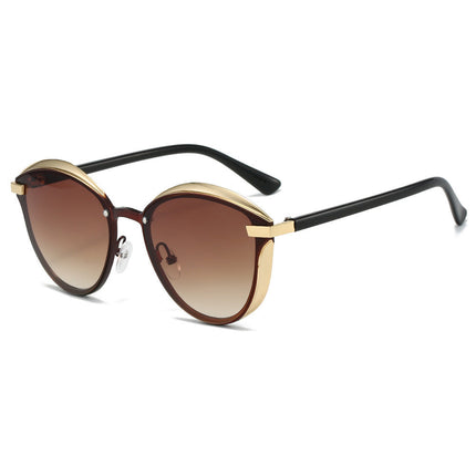 Metal Frame Sunglasses for Women, UV Protection Sunglasses with Gradient Lenses
