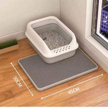 Double Layer Cat Litter Mat with Stain-Resistant Material | Traps Litter for a Clean Home