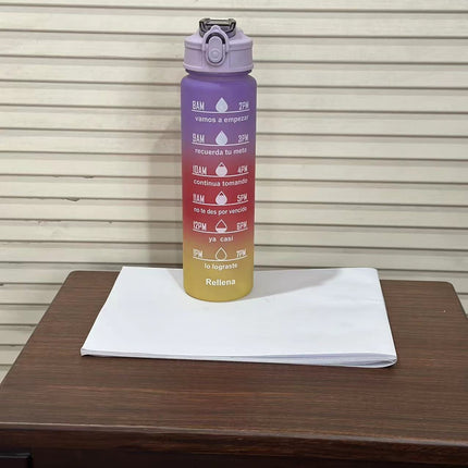 Motivational Water Bottle with Time Markers, BPA Free Reusable Water Bottle with Handle – image 14