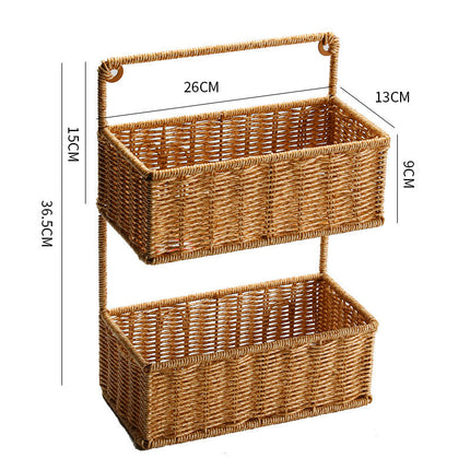 Woven Baskets, Two Tiered Storage Basket for Kitchen and Household Items – image 6