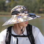 Single Fan Camouflage Contrast Beige/Purple/Green / One size
