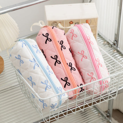 Cute Pencil Case with Large Capacity, Quilted Zip Pencil Pouch with Scissors Print – image 4