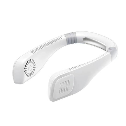 Neck Fan with Bluetooth Speaker, Rechargeable Portable Fan with Multiple Speeds, Hands Free Wearable Personal Fan