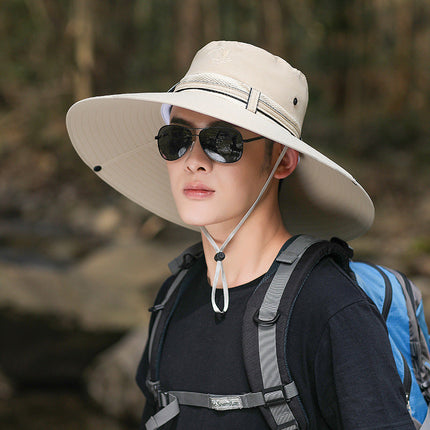 Wide Brim Sun Hat with UV Protection, Lightweight Outdoor Hat for Trekking