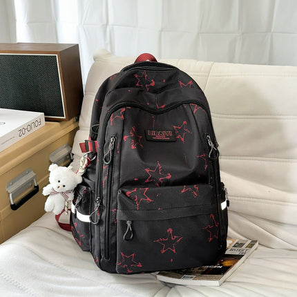 School Backpacks with Star Print, Minimalist Laptop Backpack for Students and Professionals