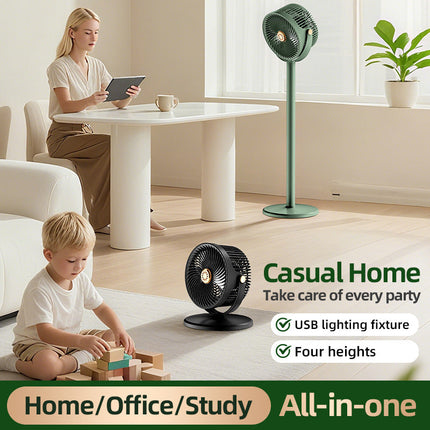 Outdoor Fan, Solar Powered Fan with Light and Power Bank