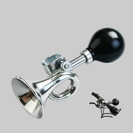 Bicycle Horn with Squeeze Bulb, Vintage Bike Horn with Chrome Trumpet, Honk Horn for Cruisers, Bicycle Accessories