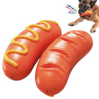 TPR Dog Bite Toy in Hot Dog Sausage Shape with Squeaky Sound | Interactive Playtime for Dental Health and Chewing Instincts