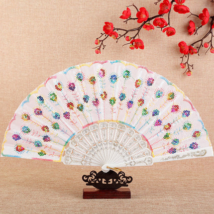 Hand Fans for Women, Foldable Hand Fan with Floral Pattern, Decorative Folding Fan for Summer
