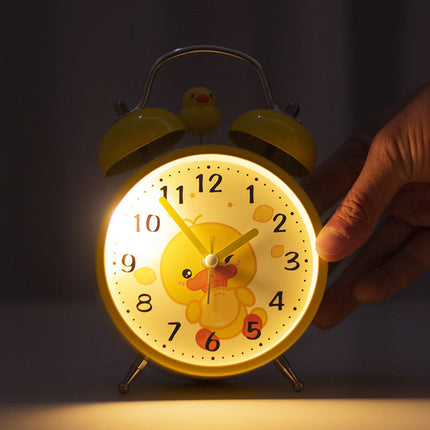 Cute Alarm Clock, Cartoon Alarm Clock with Twin Bell Design, Bedside Table Clock for Bedroom Decor