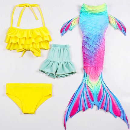 Ocean Dreams | Girls Mermaid Swimsuit Set with Matching Swim Tail | Fun Costume for Beach and Dress-Up Play 2