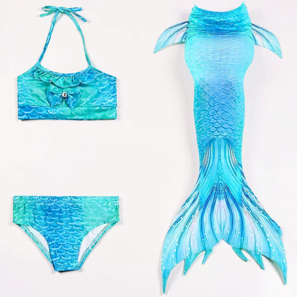 Ocean Dreams | Girls Mermaid Swimsuit Set with Matching Swim Tail | Fun Costume for Beach and Dress-Up Play 4