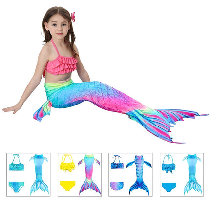 Ocean Dreams | Girls Mermaid Swimsuit Set with Matching Swim Tail | Fun Costume for Beach and Dress-Up Play 7