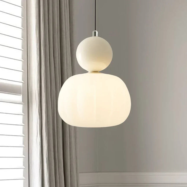 Opaline | Pendant Light with Polished Sphere & Fluted Shade | Stylish Illumination for Modern Spaces 0