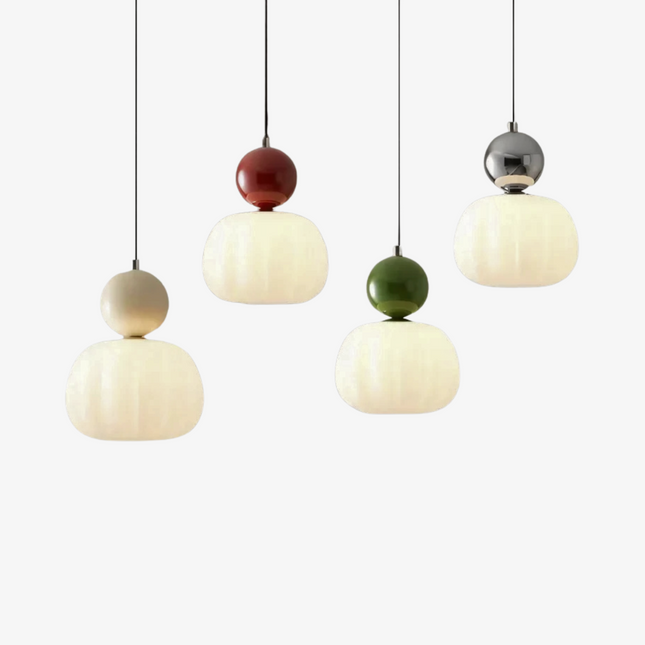 Opaline | Pendant Light with Polished Sphere & Fluted Shade | Stylish Illumination for Modern Spaces 1
