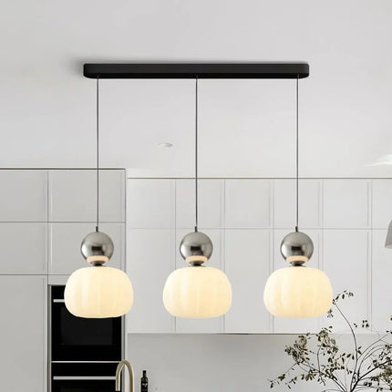 Opaline | Pendant Light with Polished Sphere & Fluted Shade | Stylish Illumination for Modern Spaces 13