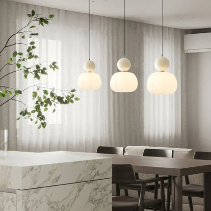 Opaline | Pendant Light with Polished Sphere & Fluted Shade | Stylish Illumination for Modern Spaces 3