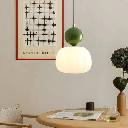 Opaline | Pendant Light with Polished Sphere & Fluted Shade | Stylish Illumination for Modern Spaces 8