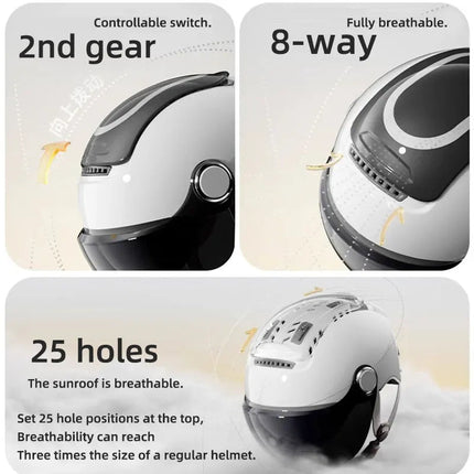 Open Face Motorcycle Helmet with Dual Lenses & Breathable Design | Lightweight Comfort for Summer Rides 1