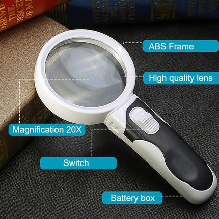 Optical Magnifying Glass with LED Light | 20X Magnification for Easy Reading 3