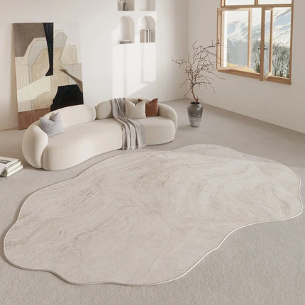 Organic Contour Area Rug | Irregular Design with Non-Slip Backing | Soft Polyester for Living Room Comfort 2