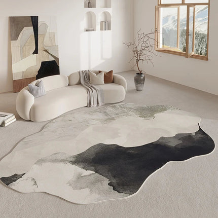 Organic Contour Area Rug | Irregular Design with Non-Slip Backing | Soft Polyester for Living Room Comfort 5